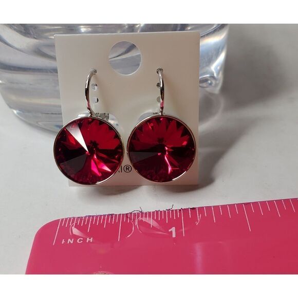 New! Swarovski Element Earrings Light Pink Round. Barbie. Party. New years. 15mm - Picture 2 of 4